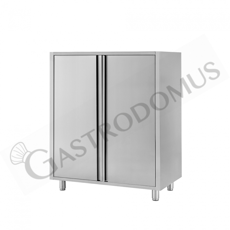 Edelstahl-Universalschrank, 2 Flügeltüren, 2 Einlegeböden, B 1200 mm x T 700 mm x H 1500 mm