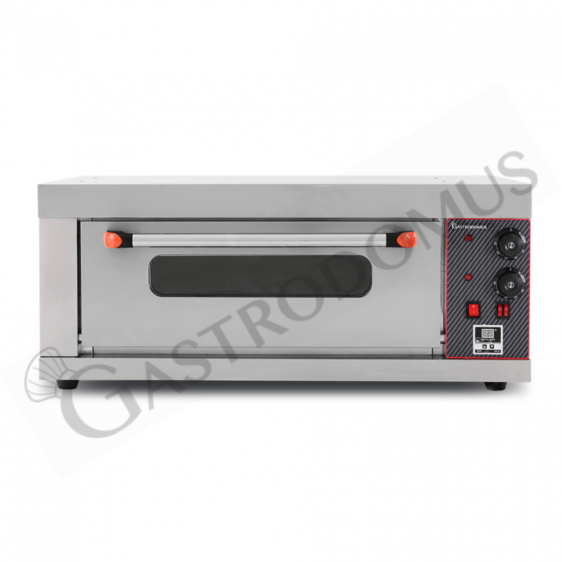 Elektro-Pizzaofen, 1 Backkammer, für 1 Pizza (Ø 320 mm), mechanische Kontrolle, 320 °C, 3,2 kW